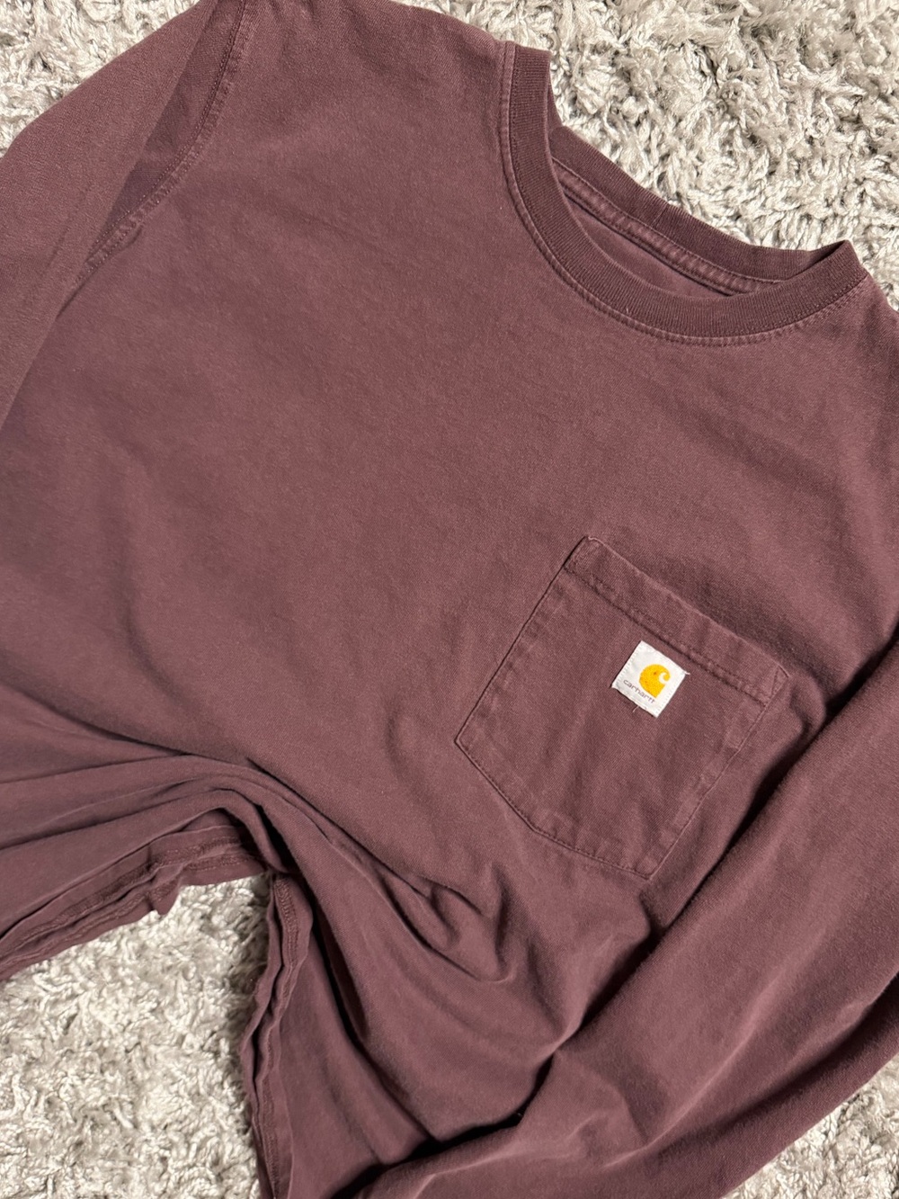 Carhartt Maroon Long Sleeve Pocket Shirt